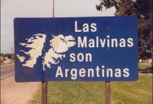 Argentine Malvinas road sign